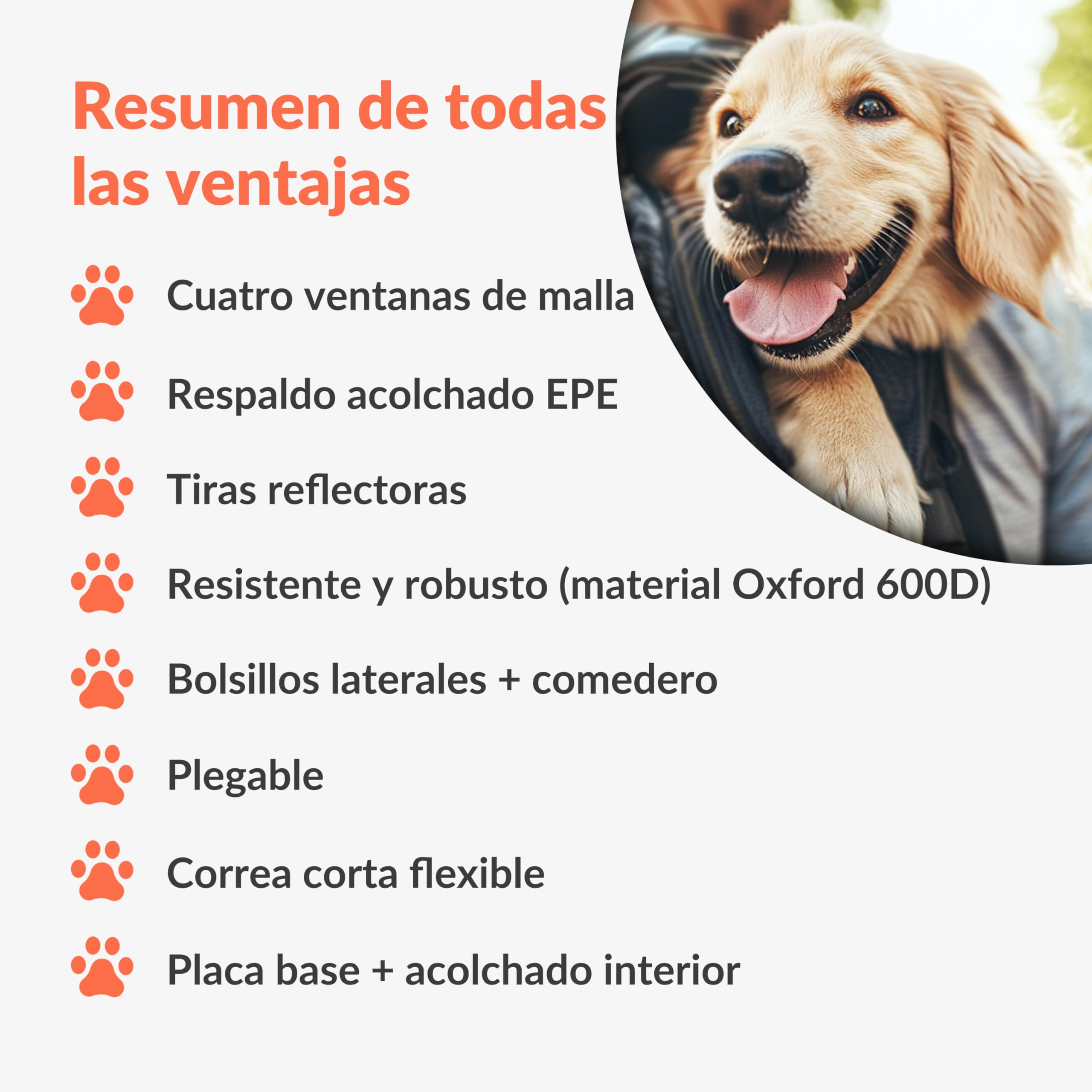 CADOCA® Mochila Transportín Perros Gatos 20 Kg Bolso Transporte Mascotas Plegable Correa Comedero Animales Tiras Reflectantes Viajes Excursiones Gris
