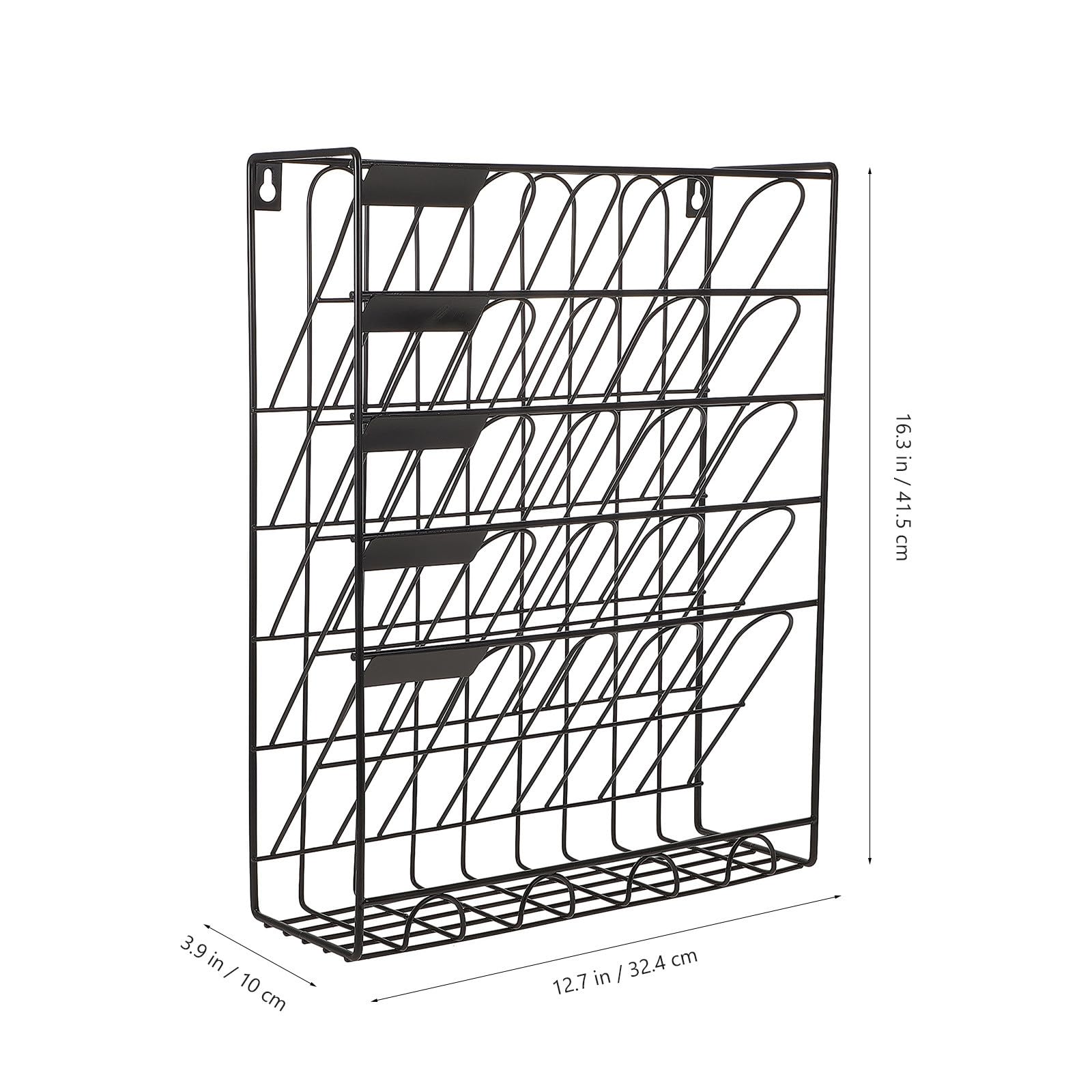 Organizador de Archivos y Revistas de Hierro Negro para Oficina, Estante de Pared Funcional para Organizar Documentos y Materiales de Escritorio