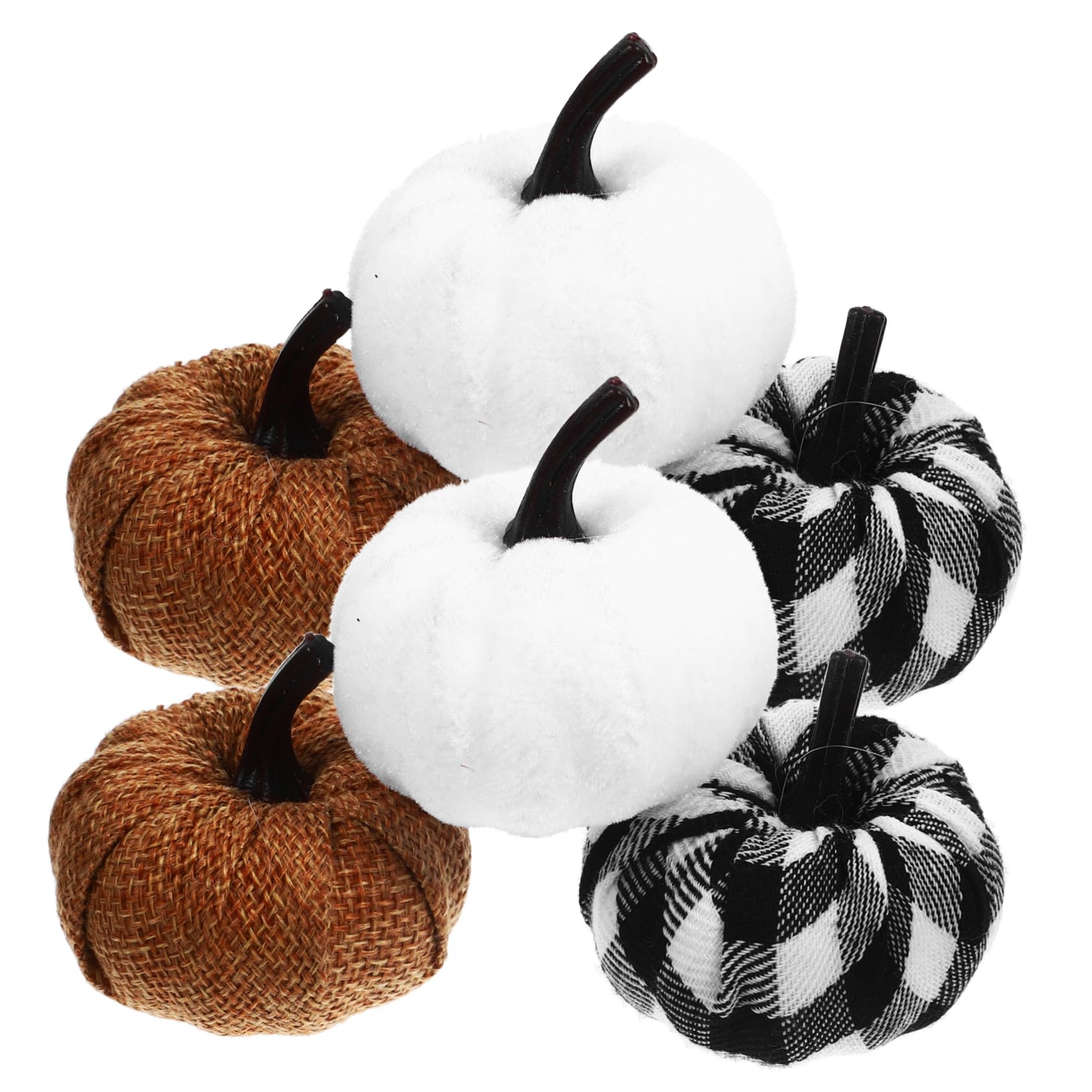 Didiseaon 5 Set Decorazione Di Zucca in Tessuto Simulato Luce Di Zucca Decorazioni Dell'albero Di Halloween Zucche in Tessuto Espanso Zucche Del Ringraziamento Stoffa 6 Pezzi*5