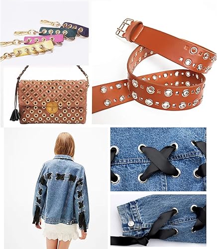 Miniatura 2 de ECYC Ltd 100pcs Ojal de latón 0.157 in Ojal de metal Herramienta de instalación Agujero de botón DIY Artesanía Fabricación y Costura Botón de Ojo