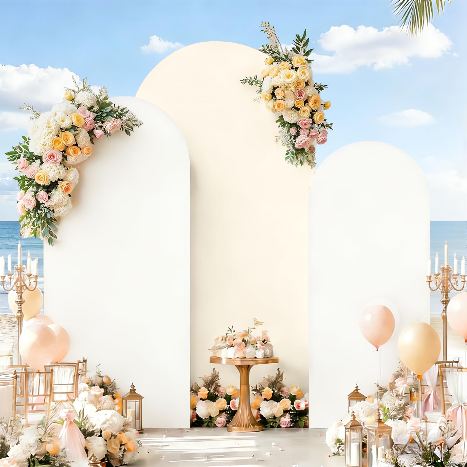 Tinkllicoy Arch Backdrop Cover, Wedding Arch Cover Spandex Fitted Cover for Photography Studio Stretchy Backdrop Cover for Birthday Baby Shower