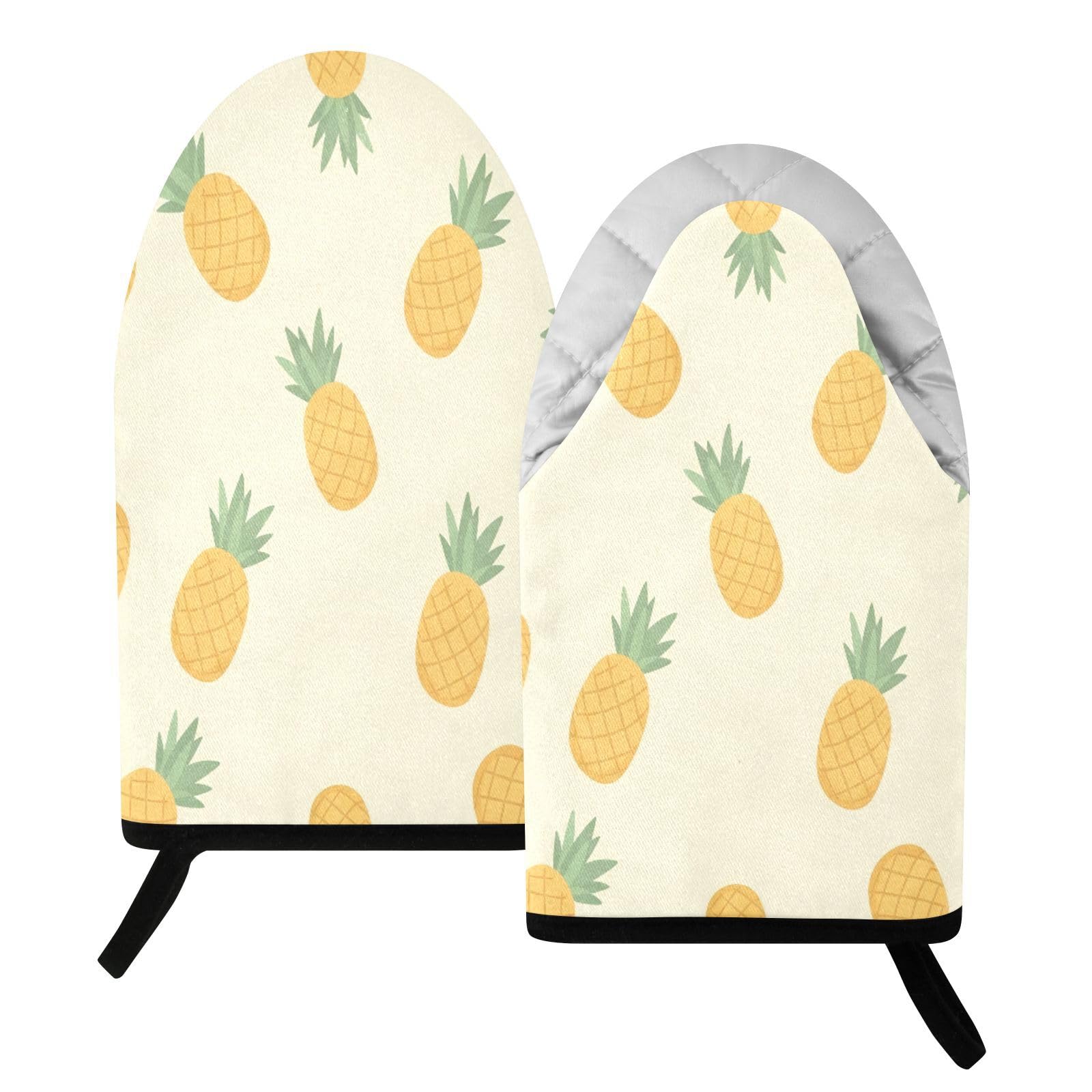 BURSTDDY Pineapple Oven Mitt,Heat Resistant Kitchen Mitts for Cooking