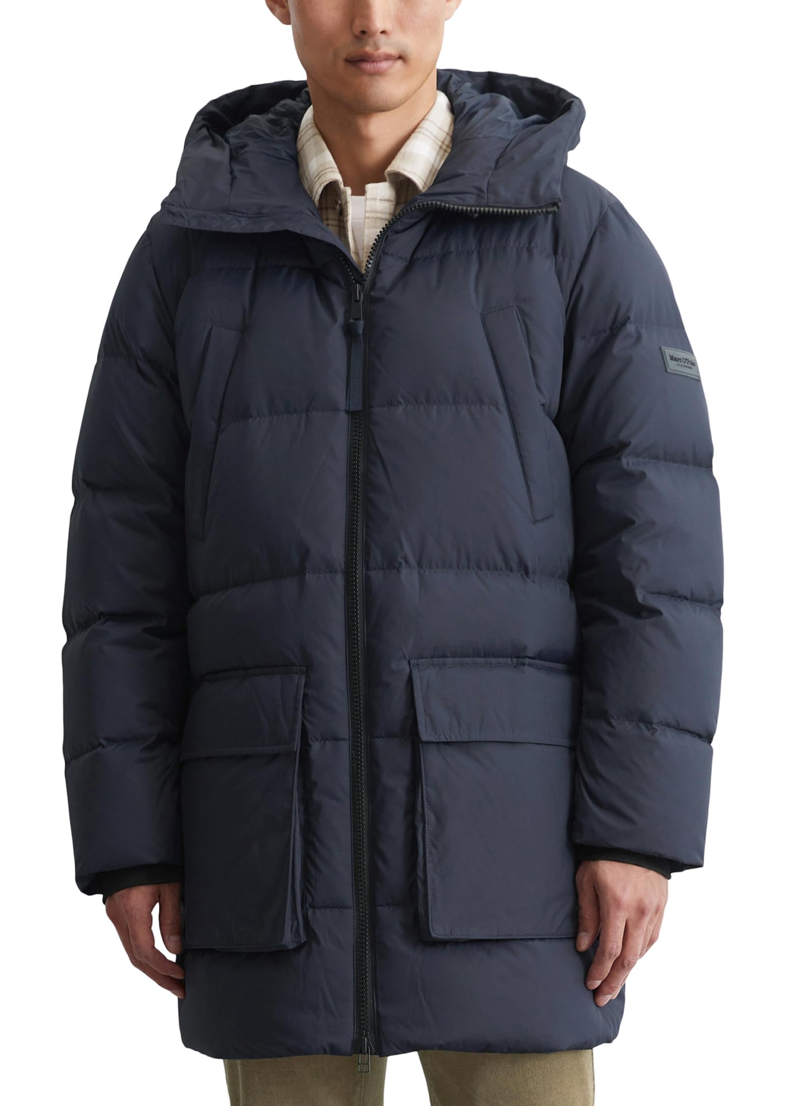 Marc O'Polo Herren Daunenjacke mit Kragen gefüttert