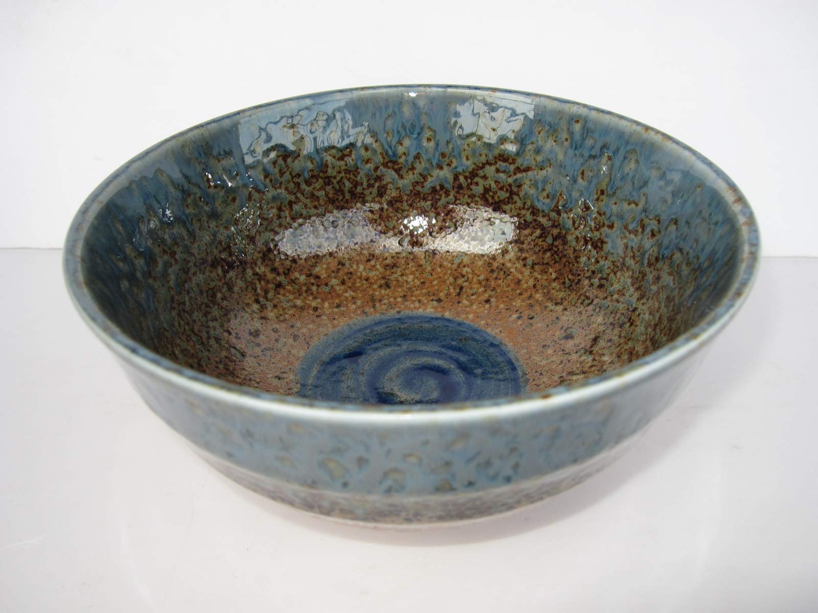 Mino WareJapanese Seien(Blue flame) 6.7 inch diam. Large rice bowl Donburi, Soup, Noodle or Serving Bowl, Multipurpose Bowl Chawan from Japan