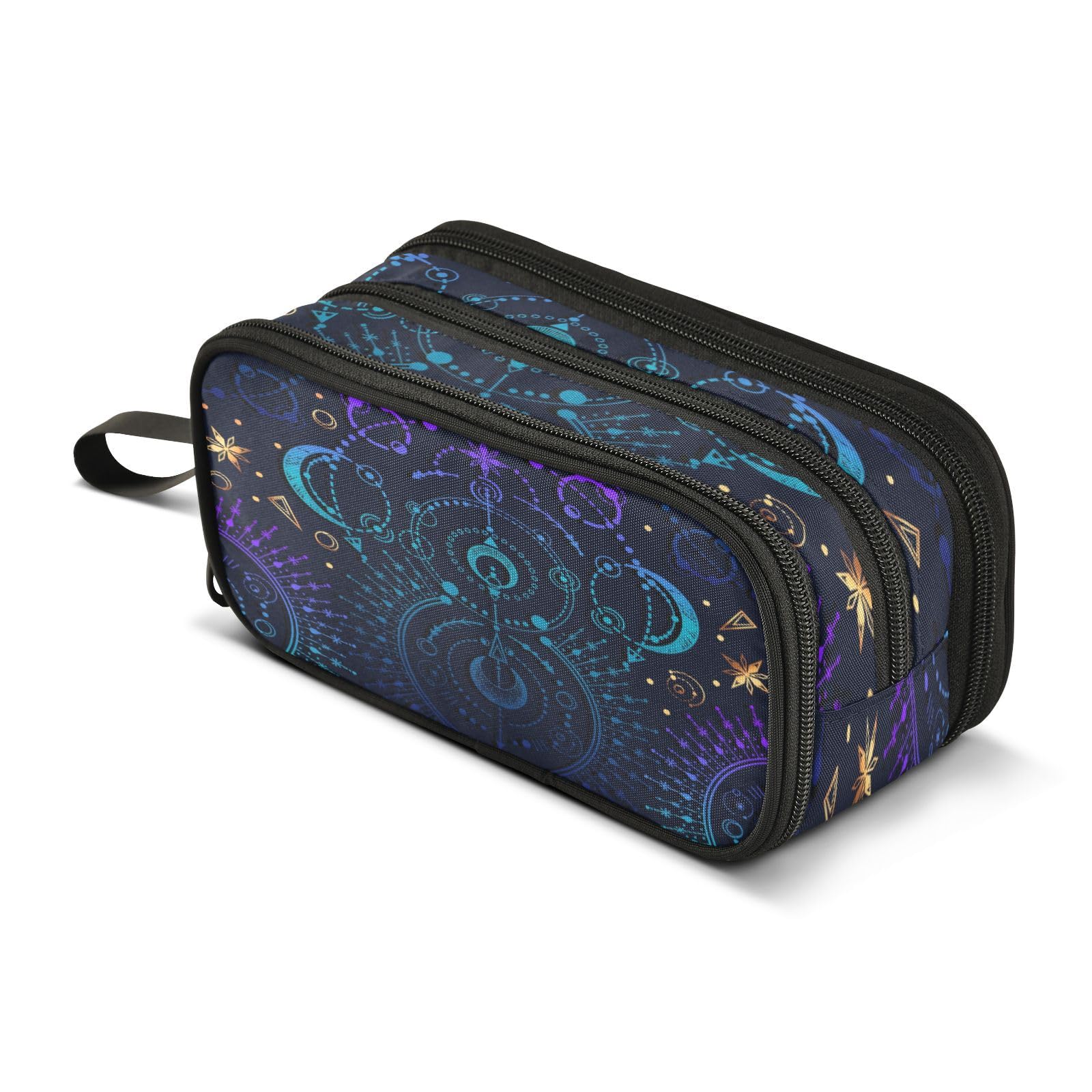 ISAOA Big Capacity Pencil Cases Boho Constellation Zodiac Blue Pouch Bag Large Pen Bag Stationery Bag for Girls Boys Adults Student โ image 1