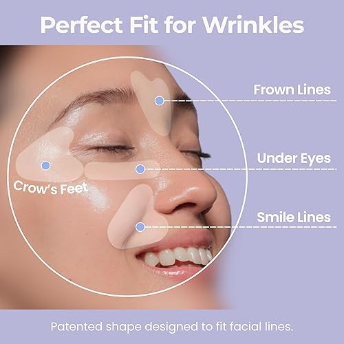 Miniatura 3 de Parches antiarrugas faciales – 78 unidades | Cuidado de la piel durante la noche K-Beauty con Bakuchiol, colágeno y péptidos | Cinta antiarrugas