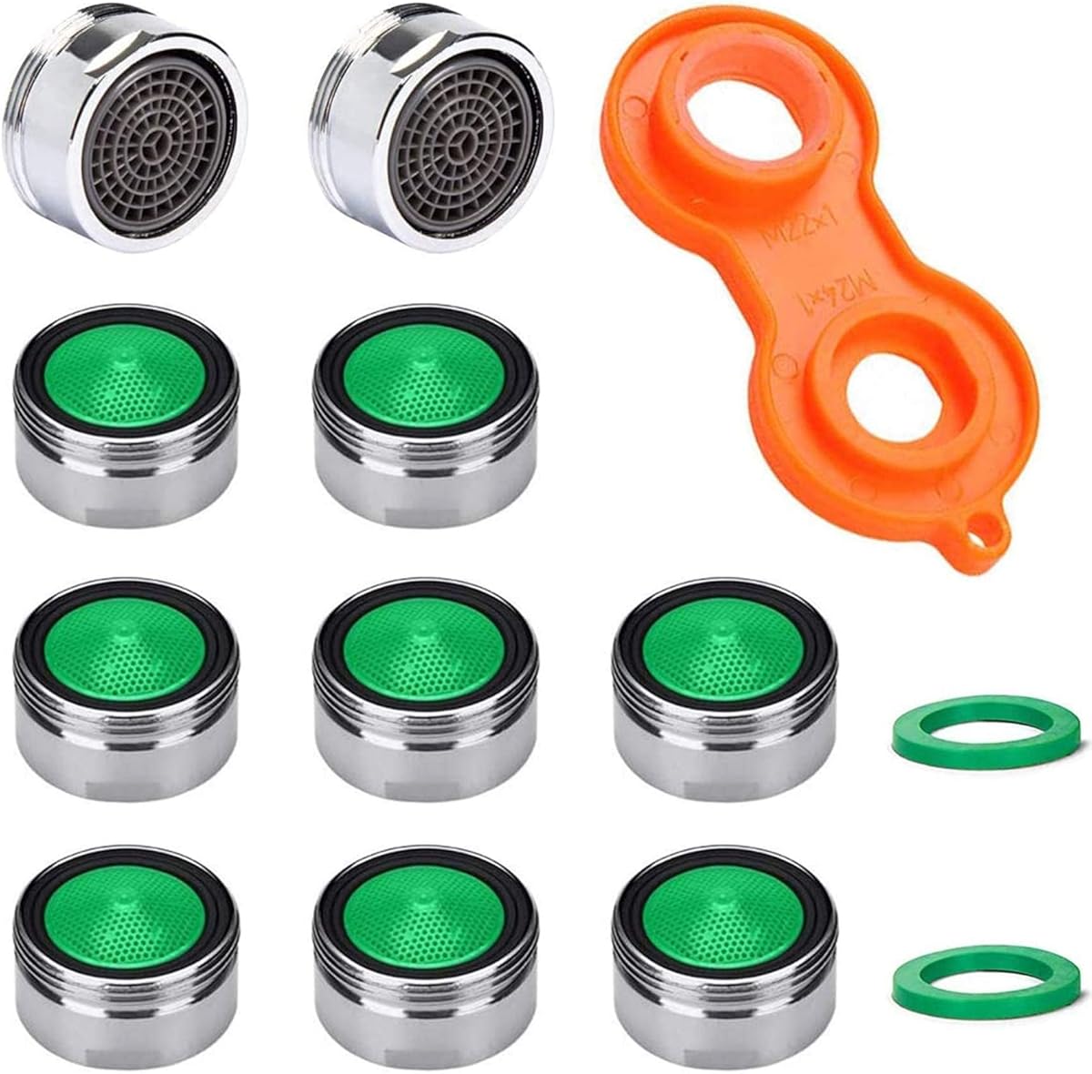 10 Stück Strahlregler M24 - Wasserhahn sieb Einsatz, Mischdüse mit ABS-Filter inkl. Mischdüsenschlüssel,für Wasserhähne