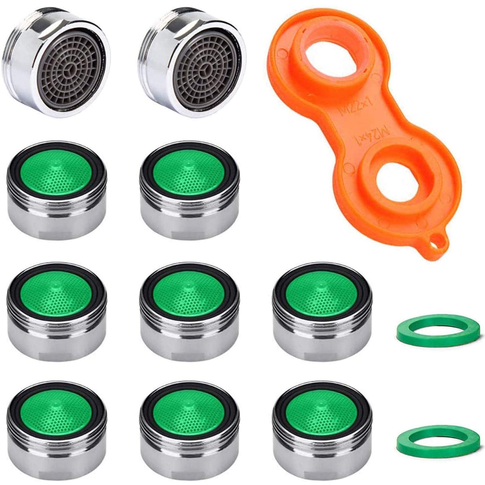 Honyear 10 Stück Strahlregler M24 - Wasserhahn sieb Einsatz, Mischdüse mit ABS-Filter inkl. Mischdüsenschlüssel,für Wasserhähne