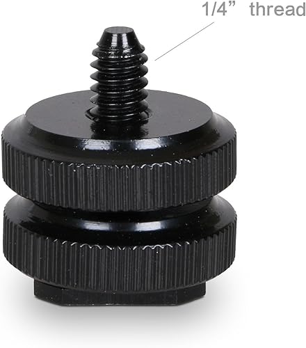 Miniatura 19 de Soporte de zapata con cabeza de bola de 1/4 pulgadas, doble cabeza esférica, tornillo trípode de 1/4 pulgadas, multifunción para monitores LCD, luz