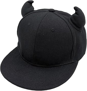 LIANXUE Teens Cute Baseball Cap with Devil Horn Decor Outdoor Sports Leisure Baseball Cap Woman Breathable Cycling Cap Cotton