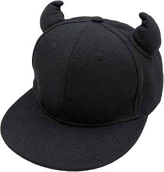 NUEAYMS Y2k Teens Cute Baseball Cap with Devil Horn Decor Outdoor Sports Leisure Baseball Cap Woman Breathable Cycling Cap Black