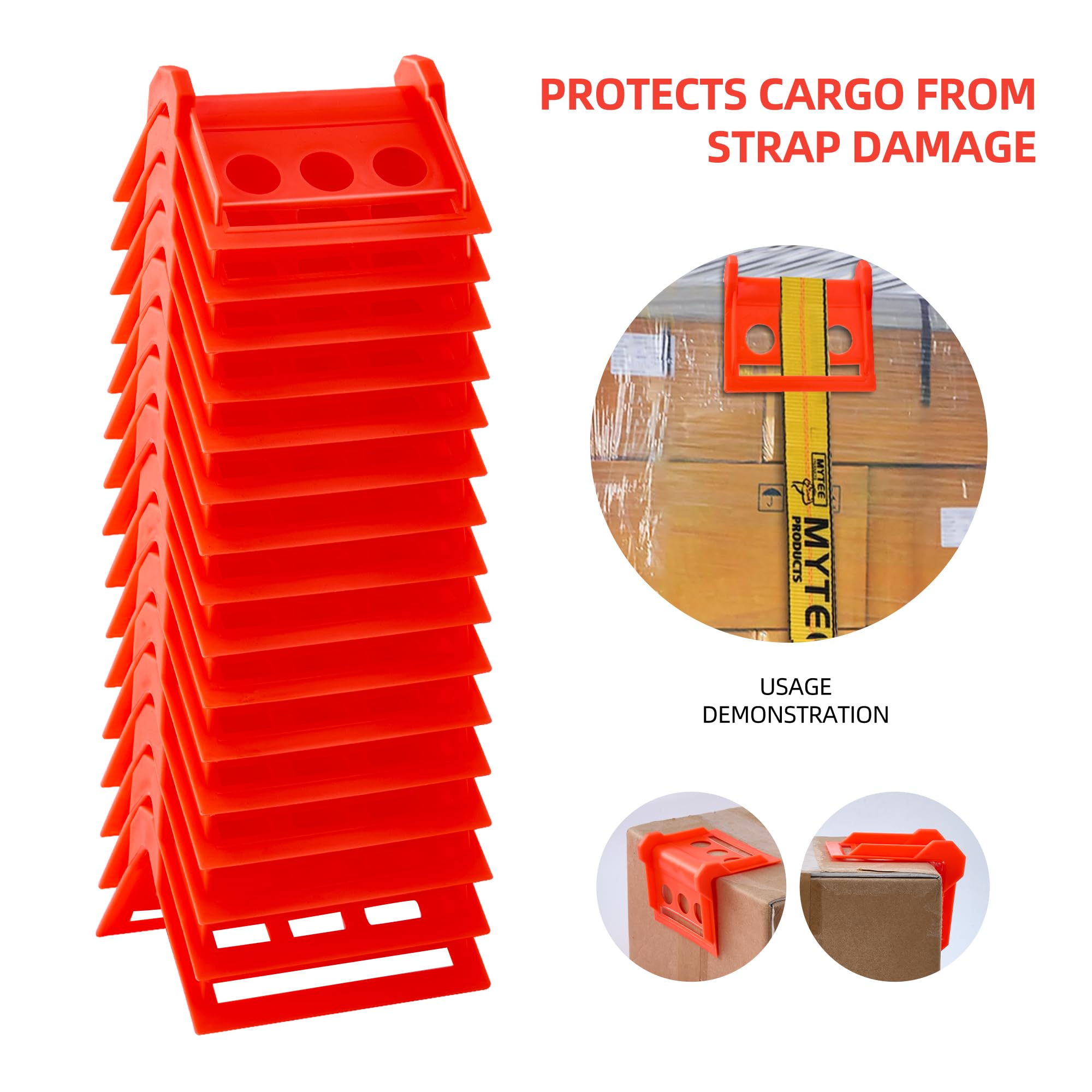 Confezione da 32 protezioni per bordi piatti da 10,2 cm con custodia per il trasporto, cinghie a cricchetto per verricello da 10,2 cm, protezioni angolari in plastica per camion e spedizioni