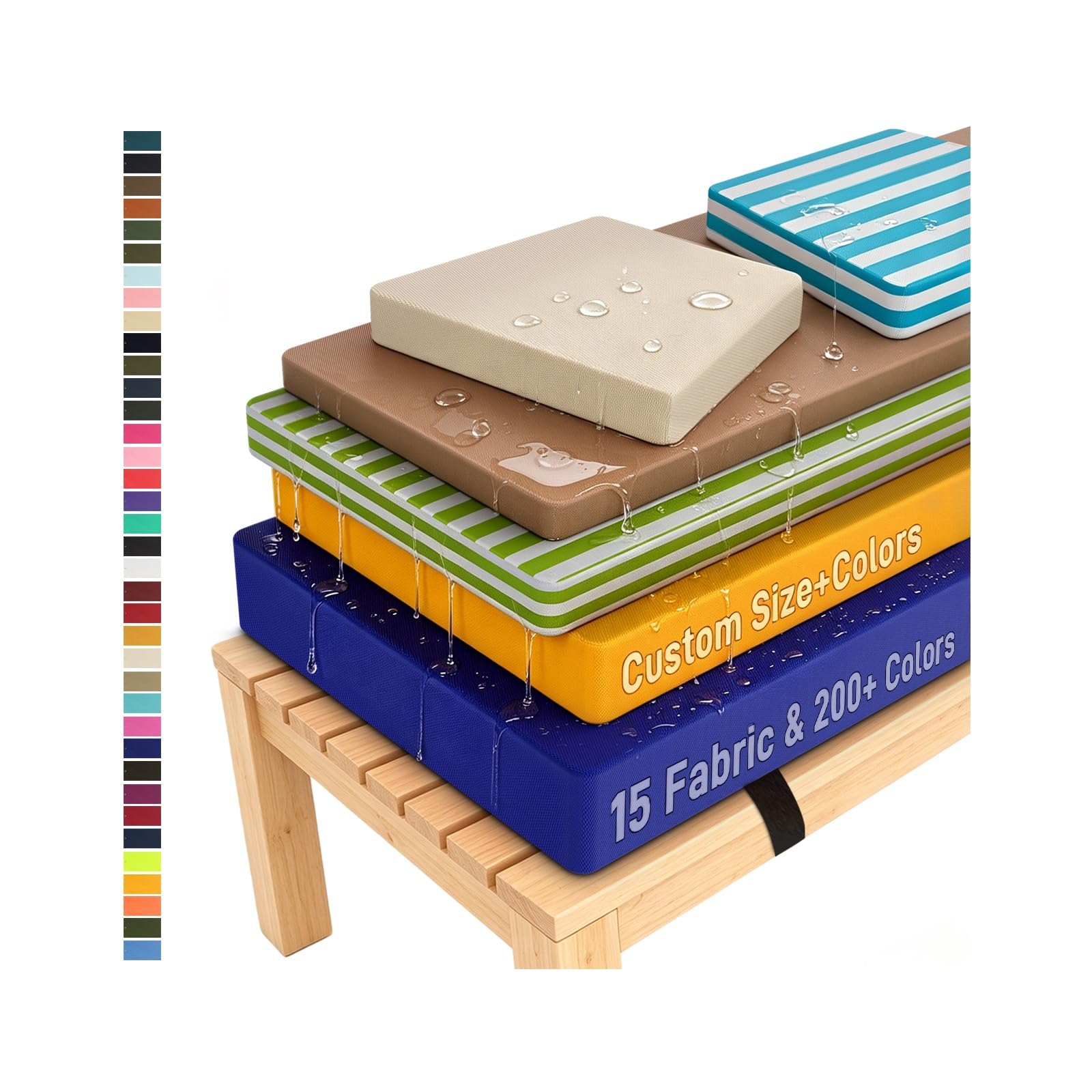 Custom Size Bench Cushion, Personalized Window Seat Cushion Indoor Outdoor