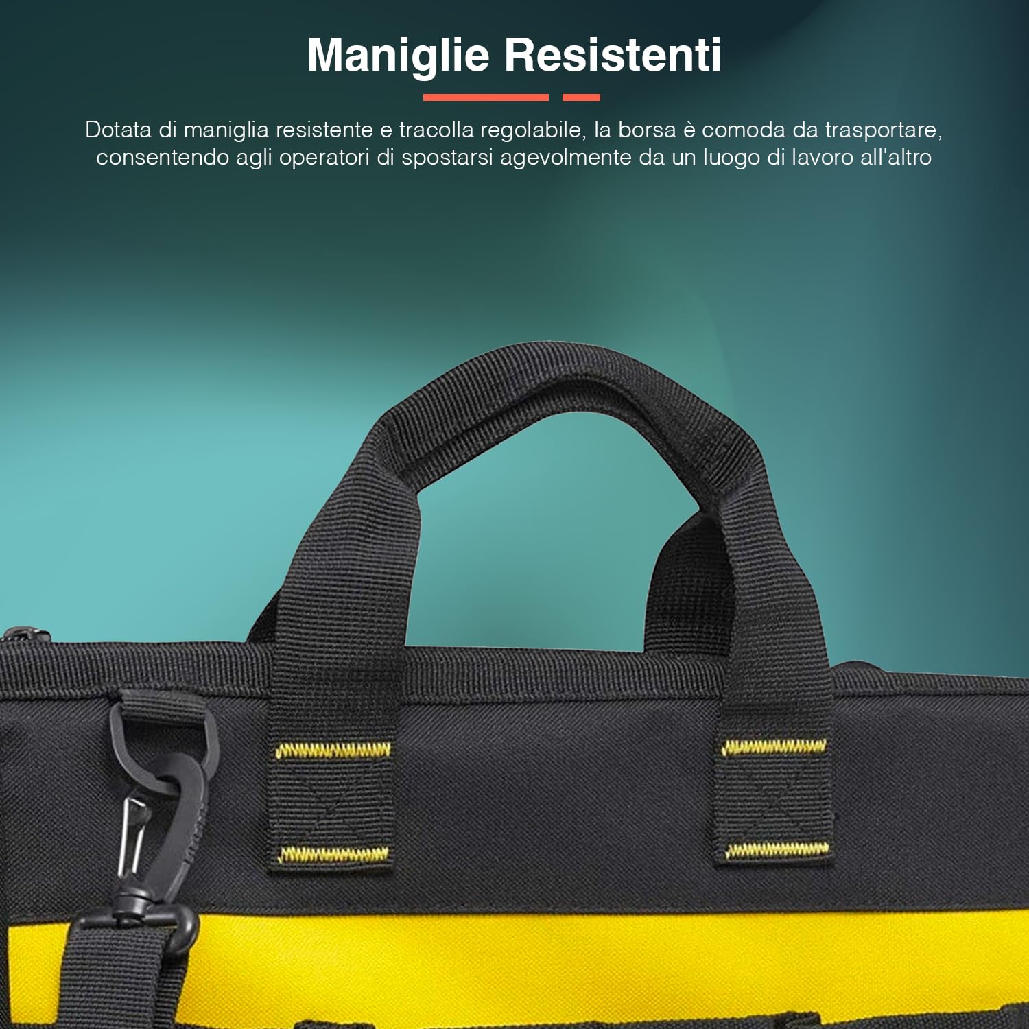 Borsa Portautensili con 27 Pezzi Inclusi Ideale per Elettricisti e Idraulici - Kit Completo con Accessori Inclusi Pinza, Martello e Cacciaviti