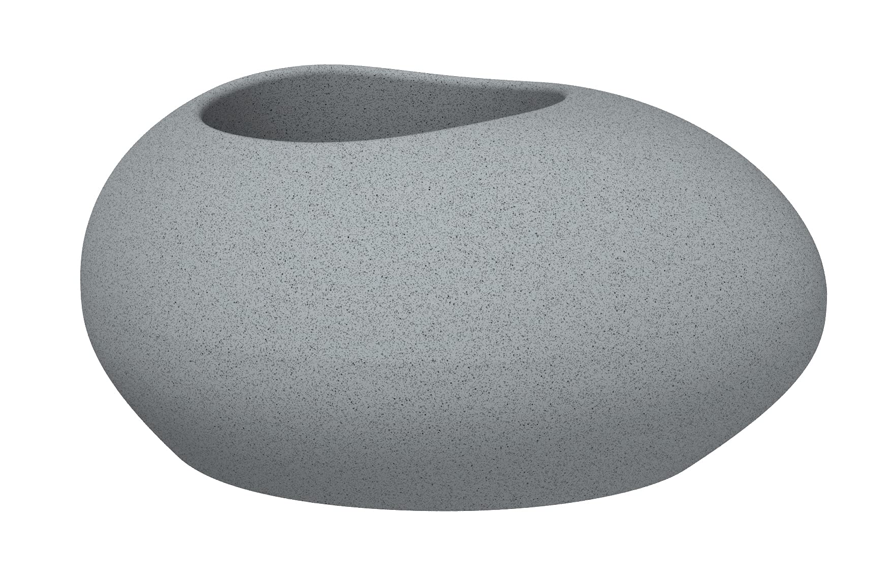 Scheurich Flow Pflanzgefäß aus Kunststoff, Grau, kieselförmig, Breite 73 cm