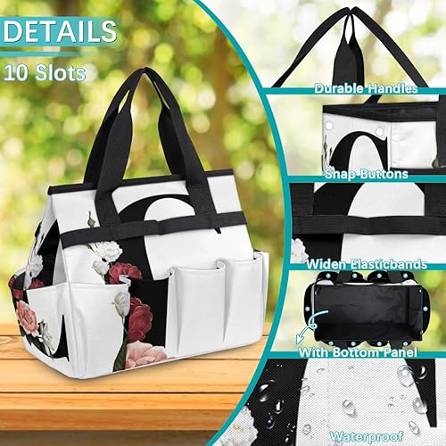 Miniatura 5 de Creative C Letters Flowers Garden Tool Tote Bag for Women Men Gardening Tool Storage Bags with 10 Pockets Standable Garden Home Tool Kits Organizer