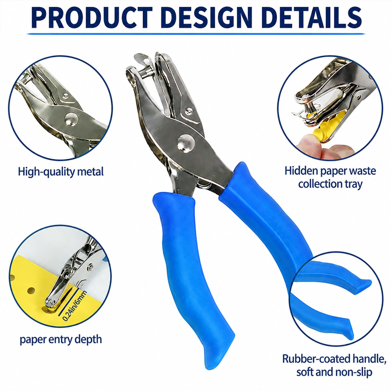 Robuster Eckenrunder, 30 mm dick, manueller Eckenrunder, Papierstanzmaschine mit R6 mm R10 mm Klingen/Stanzformen für Papier, Karton und Laminat, Visitenkarten