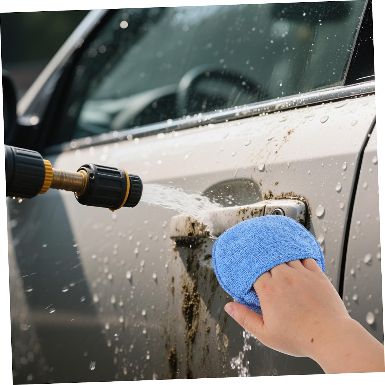 6pcs Car Waxing Tool Durable Hand Polishing Sponge Pads for Auto Detailing Soft Buffing Applicators for Easy Vehicle Cleaning and Maintenance