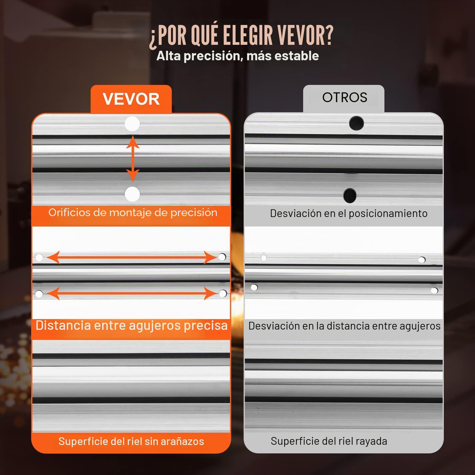 VEVOR Riel de Guía Lineal SBR20 1000 mm 2PCS Rieles 4PCS Bloques SBR20UU Kit para Máquinas CNC Tornos