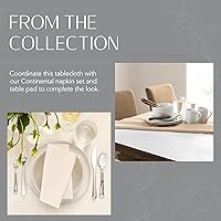 Vista 5 de Elrene Home Fashions Continental - Mantel de textura sólida, resistente al agua y a las manchas, 60 x 84 pulgadas, ovalado, marfil