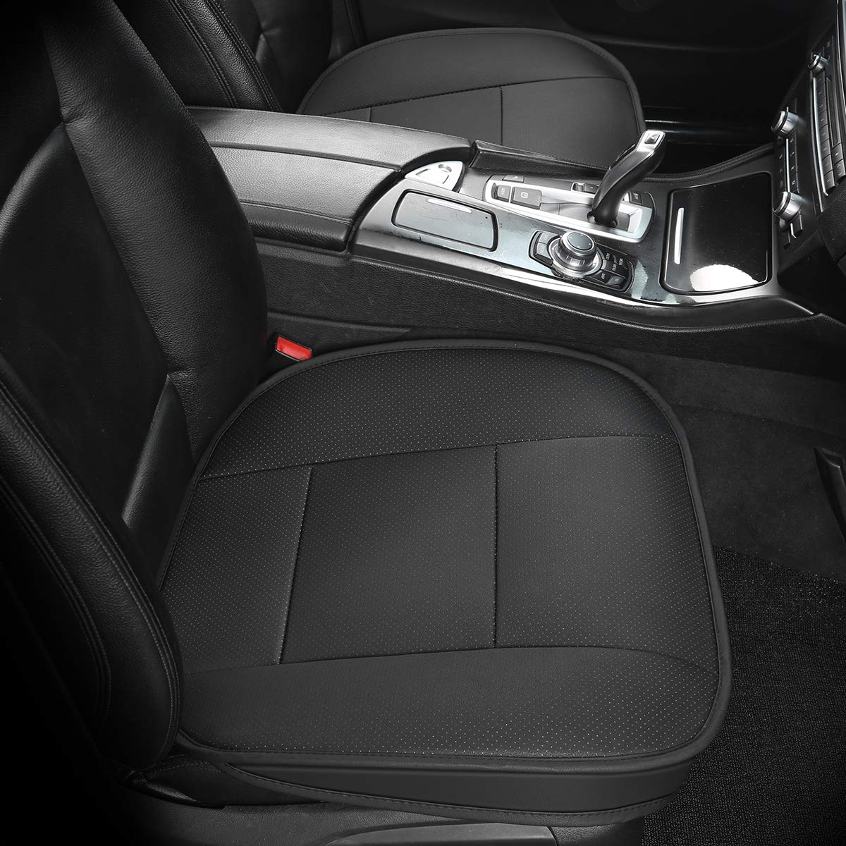 Coprisedile Universale Auto Anteriori Super Soft Confortevole Traspirante PU Protezione per Sedile Auto (1 Pezzo Nero)