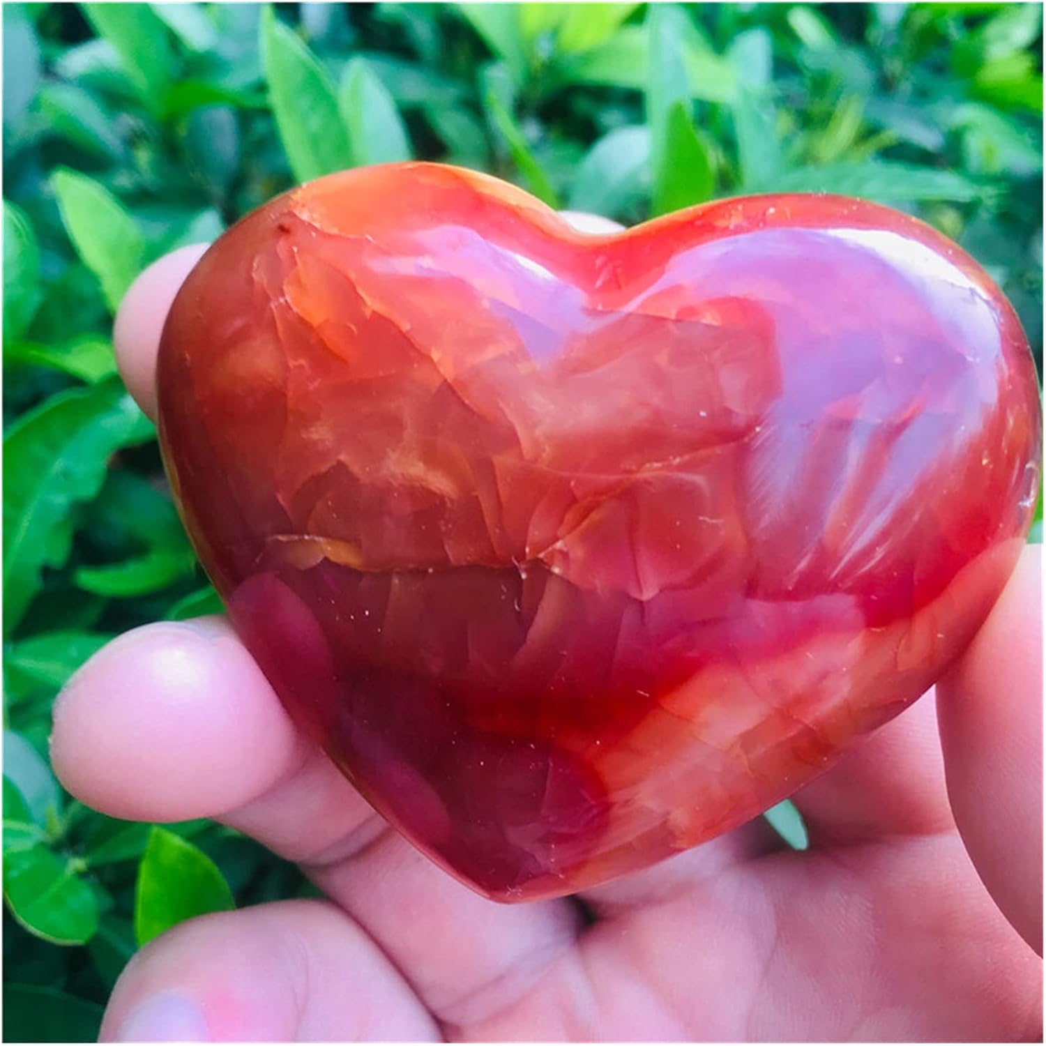 Crystal Stone Home Decor Natural Stones Carnelian Geode Crystal Quartz Agate Heart Polished(6-7cm)