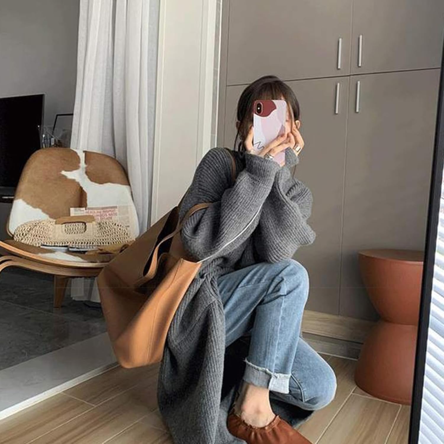 [PUCHEN] セータ カーデングデザイン ルーズ レディー おしゃれ 普段着 通勤