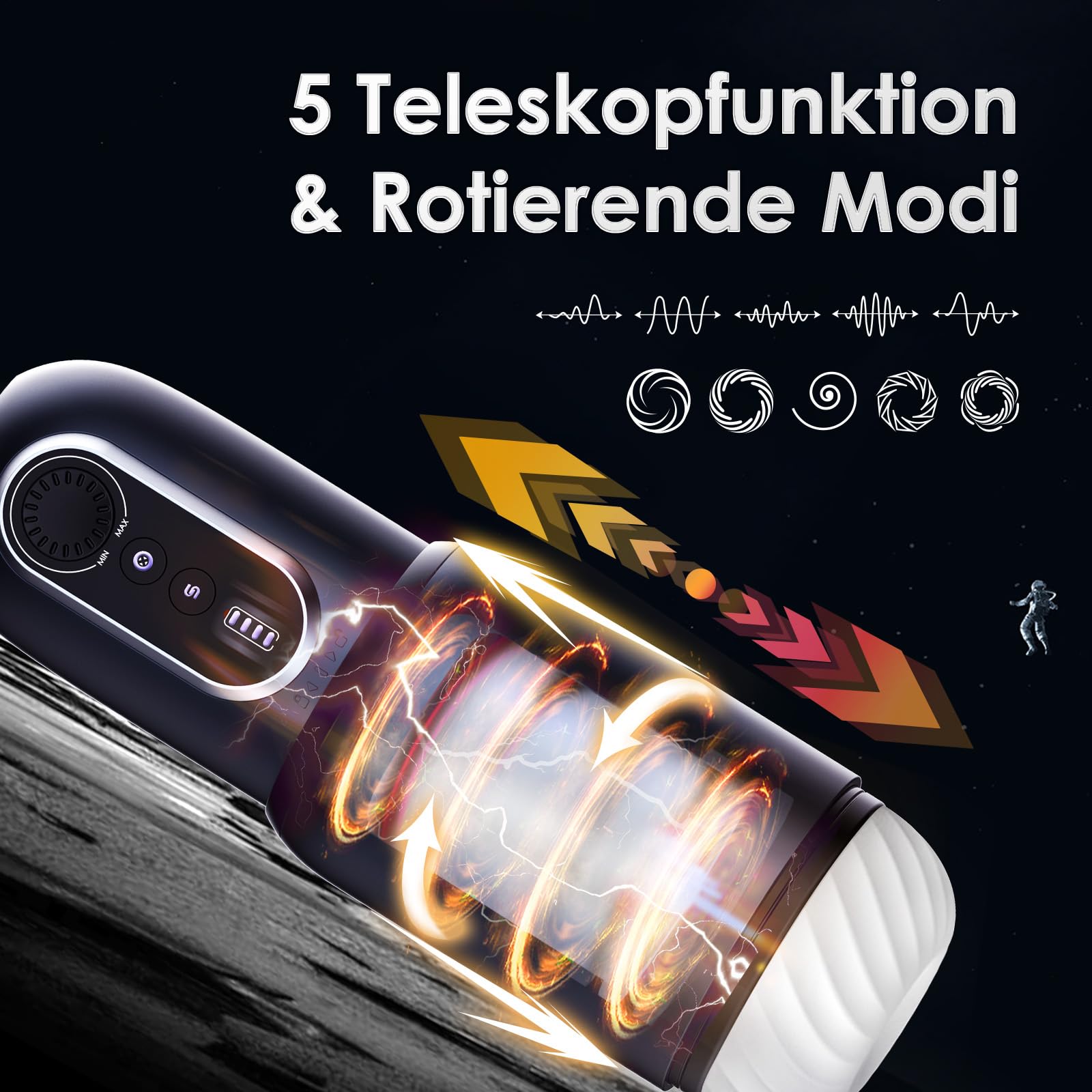 Mini Starke Massagestab, Silikon Massagegerät mit 10 Vibrationsmodi und Masturbieren für Männer Elektrisch, Masturbator Sex Spielzeug für die Männer