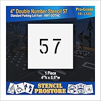 Vista 183 de Plantillas para pavimento, bordillo y WheelStop, plantilla de doble número de 4 pulgadas, (18), 4 x 4 x 1/16 pulgadas, livianas