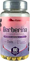 Berberina com TCM 500mg 60 cápsulas Extrato Padronizado Berberis Vulgaris Sem Lactose Sem Glúten VitaGenus