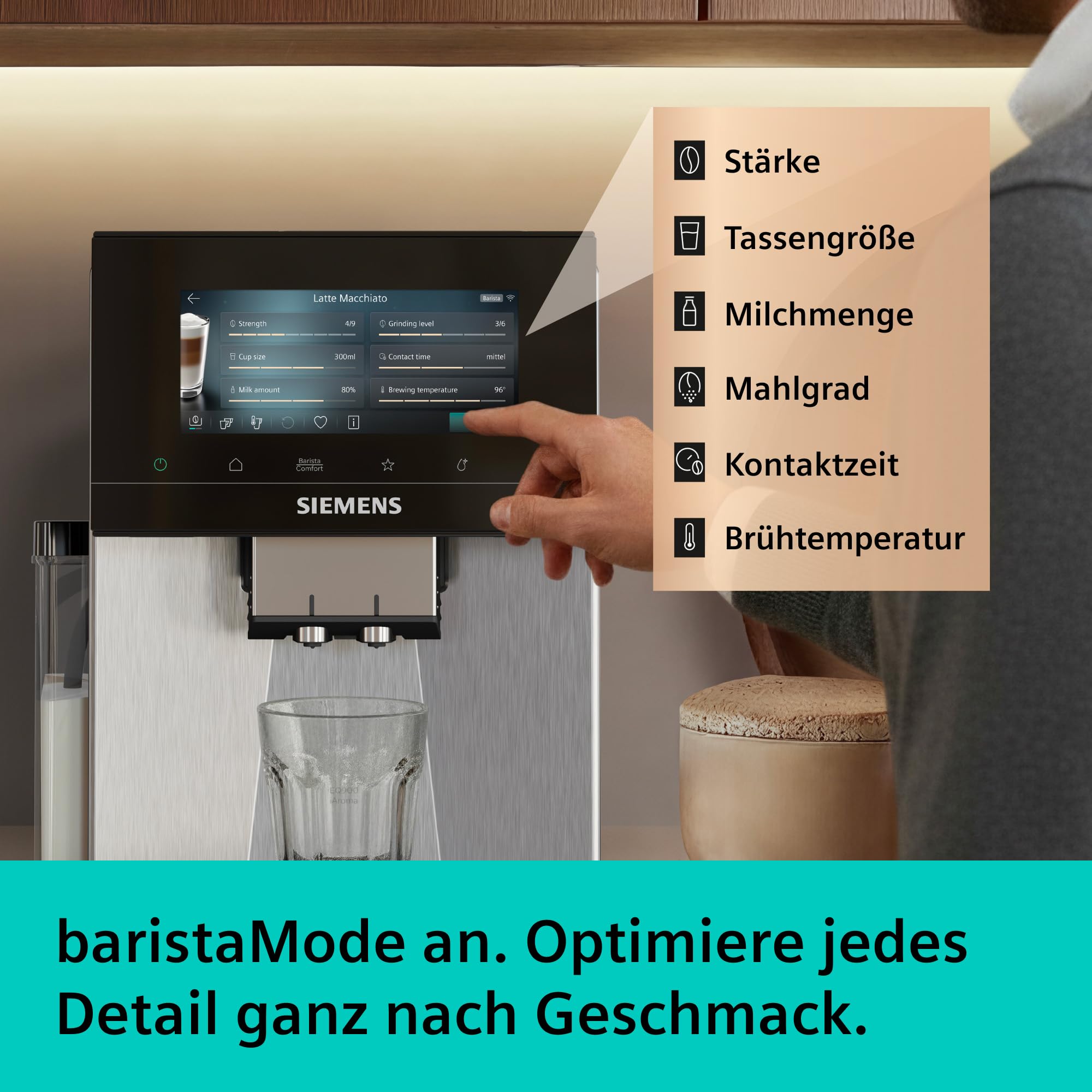Siemens EQ900 Kaffeevollautomat iAroma, Full-Touch-Display, 2 Bohnenbehälter, Silber, TQ927E03