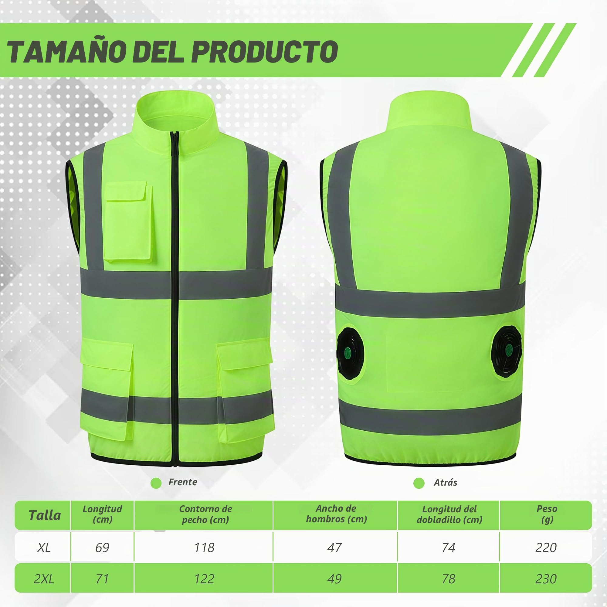 Chaleco refrigerante, chaleco de refrigeración eléctrico con 2 ventiladores para verano, clima cálido, ropa de refrigeración transpirable para hombres y mujeres (M