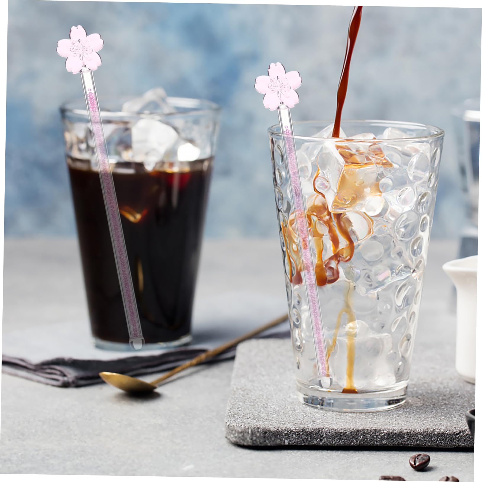 NAMOARLY Sturdy Cocktail Muddler Drink Stirrer Flower Design Glass Mixing Stick