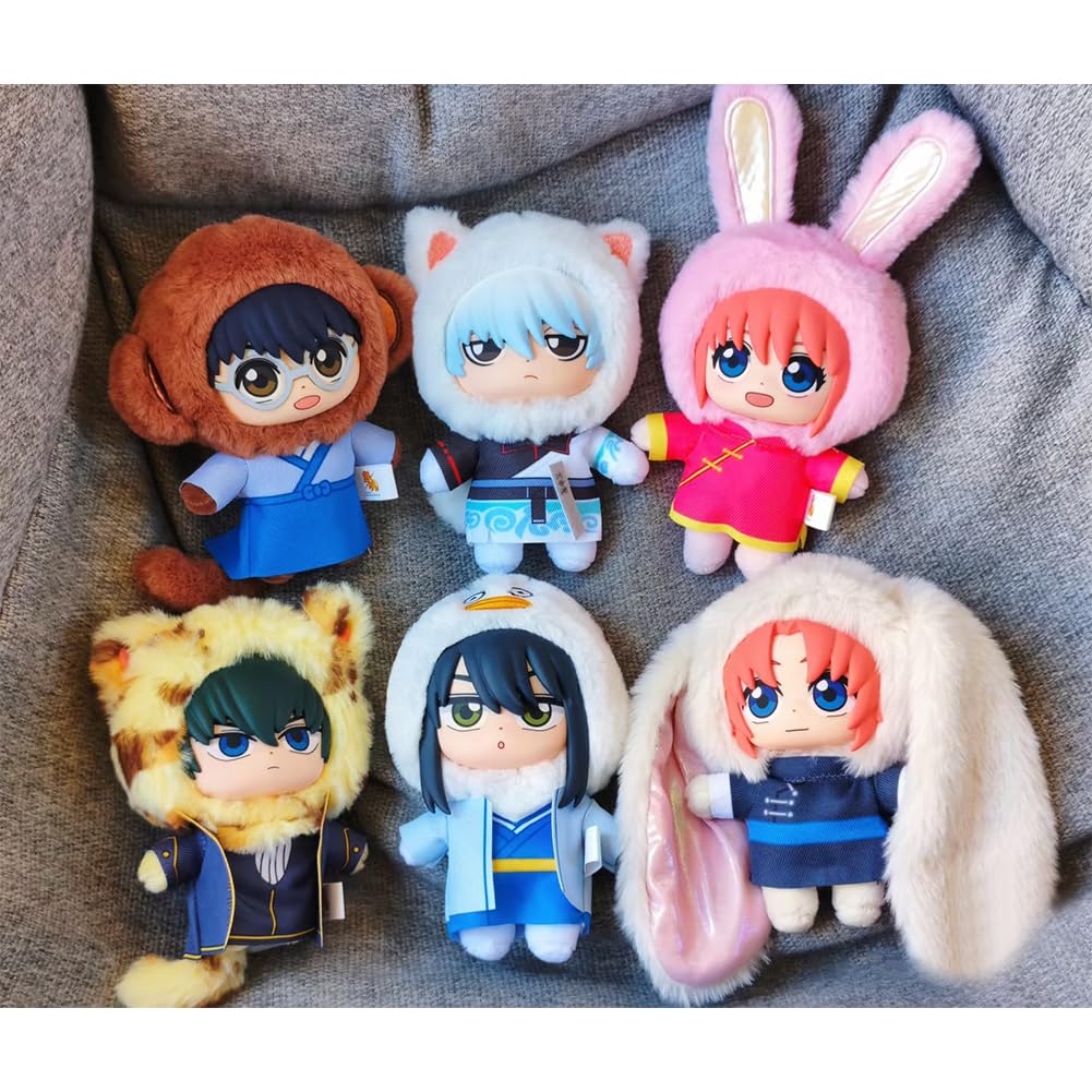 6 statuette in vinile di Gintoki, Kagura e Sakata, 14 cm, modello da collezione, ornamento da tavolo, regalo per i fan degli anime