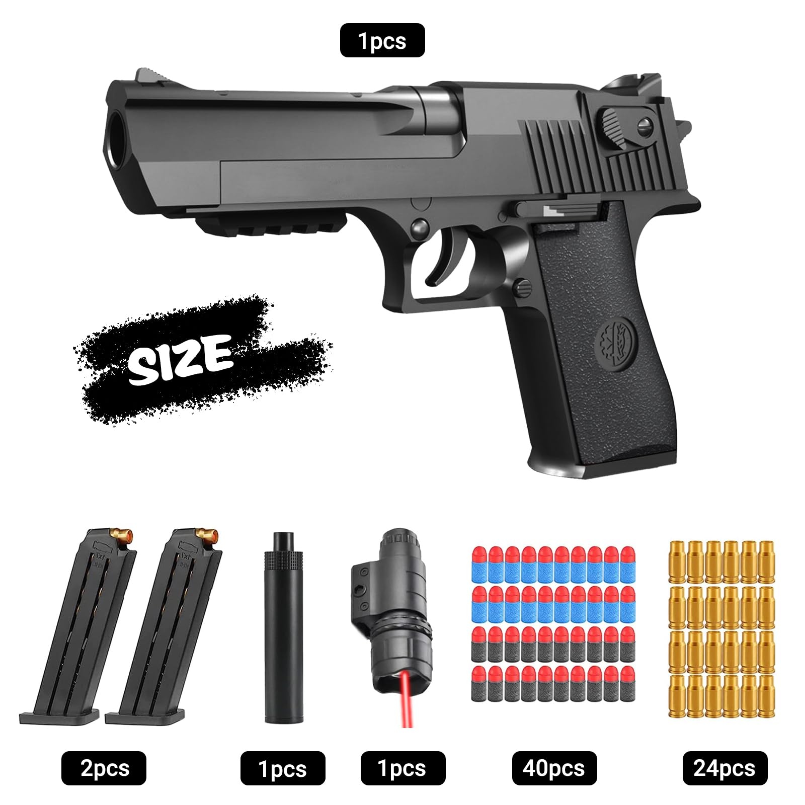 Pistola Giocattolo a Proiettile Morbido,Blaster in Schiuma,Pistole Giocattolo Sparatutto,Giocattolo di Schiuma Blaster,per il Gioco All'interno e All'aperto,Regali di Compleanno per 14+