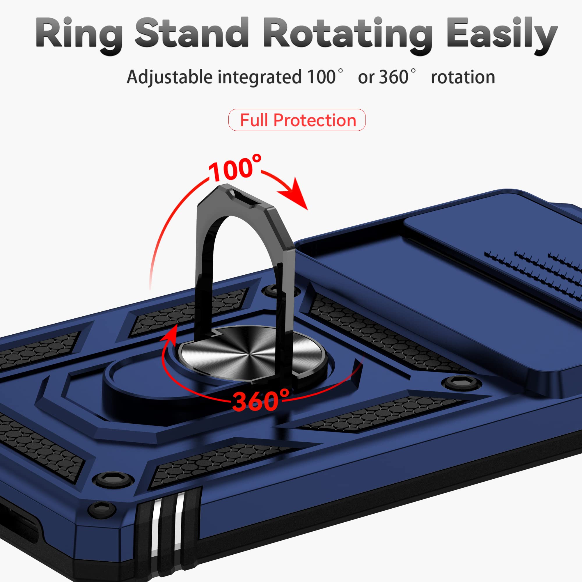 Hülle Für Google Pixel 7 Mit Kameraschutz & Ring-Ständer – Stoßfest, Magnetisch, Roségold