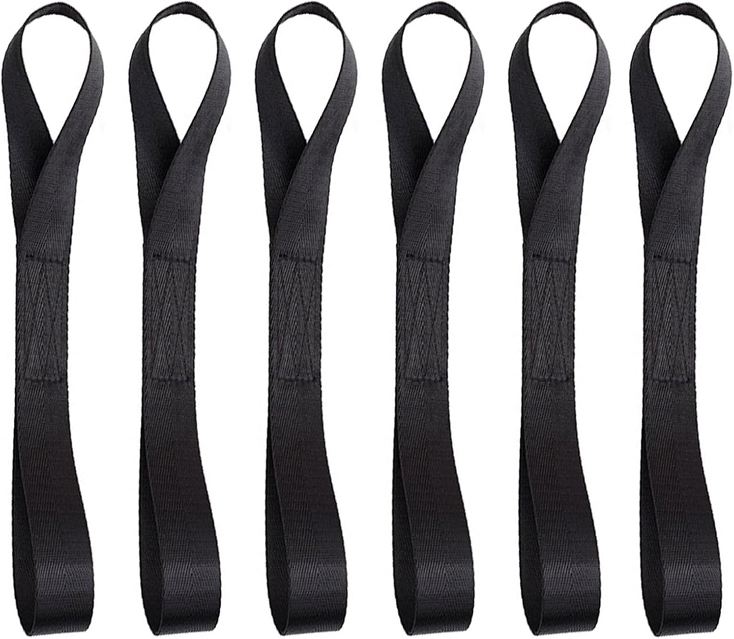 Set of 6 200 x 25 mm Lashing Loops Set 500 kg Load Capacity Lashing Strap Lashing Loop Belt Loops for Motorcycle Transport Bikes Beach Bikes Black