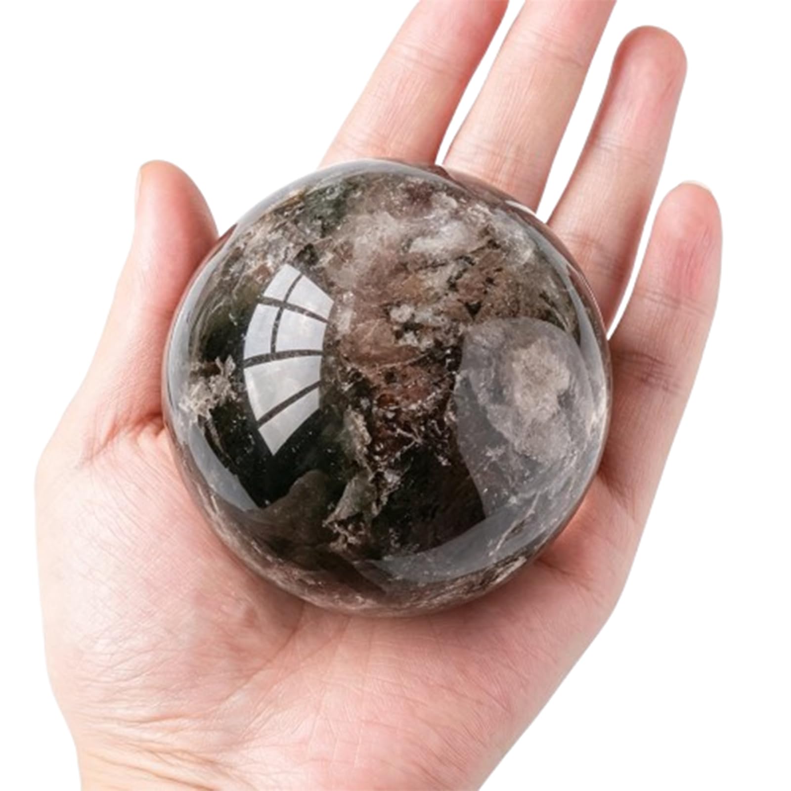 Sphère fantôme verte naturelle, boule de cristal Reiki polie 35mm