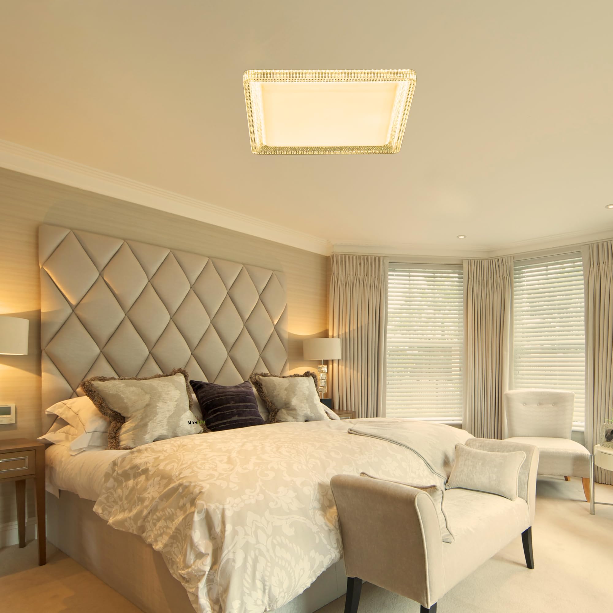 ONEGlobal MASLED 36W LED Square Ceiling Light with Crystal Lampshade