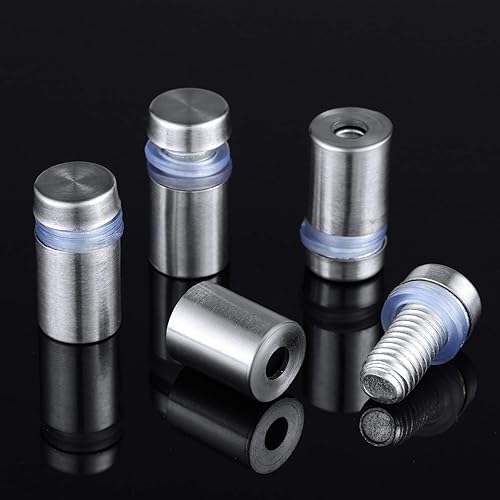 Miniatura 6 de Tornillos de separación para señales, tornillos de publicidad de acero inoxidable, soportes de pared de cristal acrílico, 8 piezas (12 x 34 pulgadas)