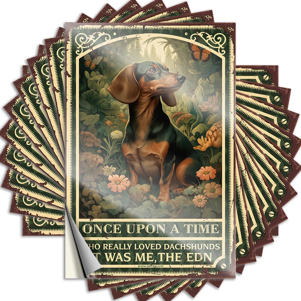 Funny Sticker Tumbler Heavy Once Upon A Time There were A Girl Who Really Loved Dachshunds for Halloween - At Home Decor Easy Peel Removable(6X9CM)