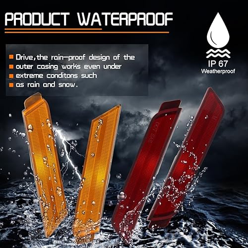 Miniatura 8 de Para 2010 2011 2012 2013 2014 2015 Chevrolet Camaro parachoques delantero luces marcador lateral blanco completo lámparas ahumadas lente