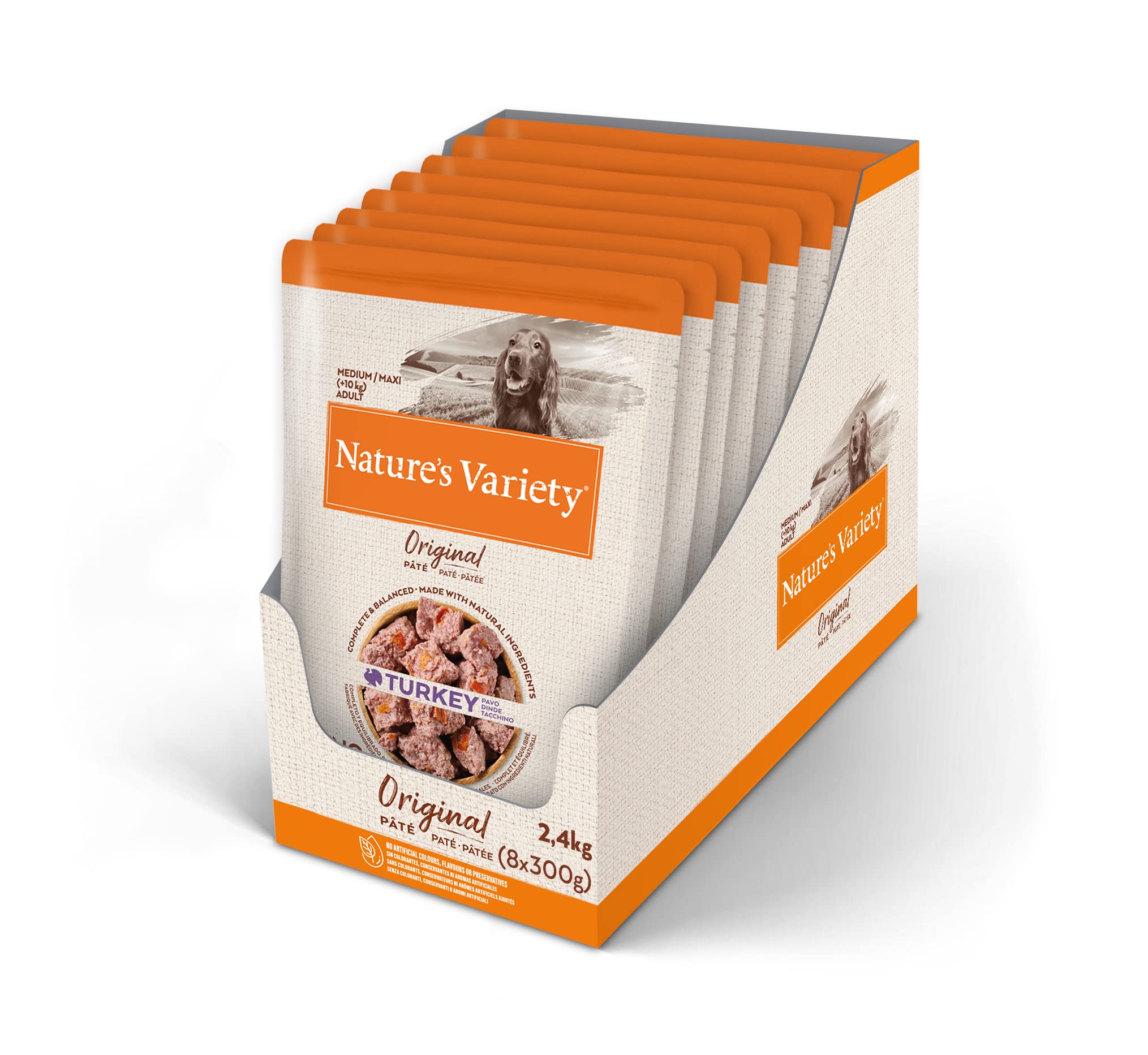 Nature's Variety Original No Grain - Paté para Perros Adultos con Pavo - Caja 8 x 300 g