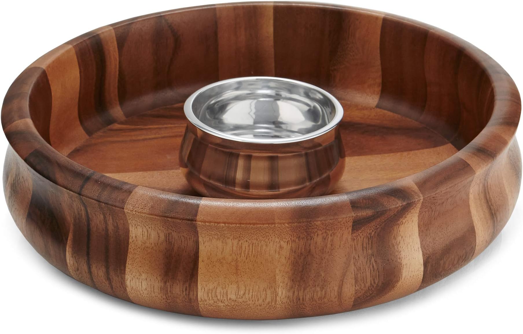 Nambe The Original NARA CHIP DIP 13in -