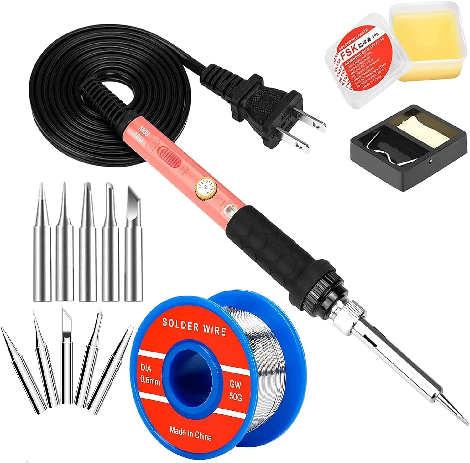 Soldering Iron Kit, 60W Soldering Iron with 10PCS Soldering Iron Tips
