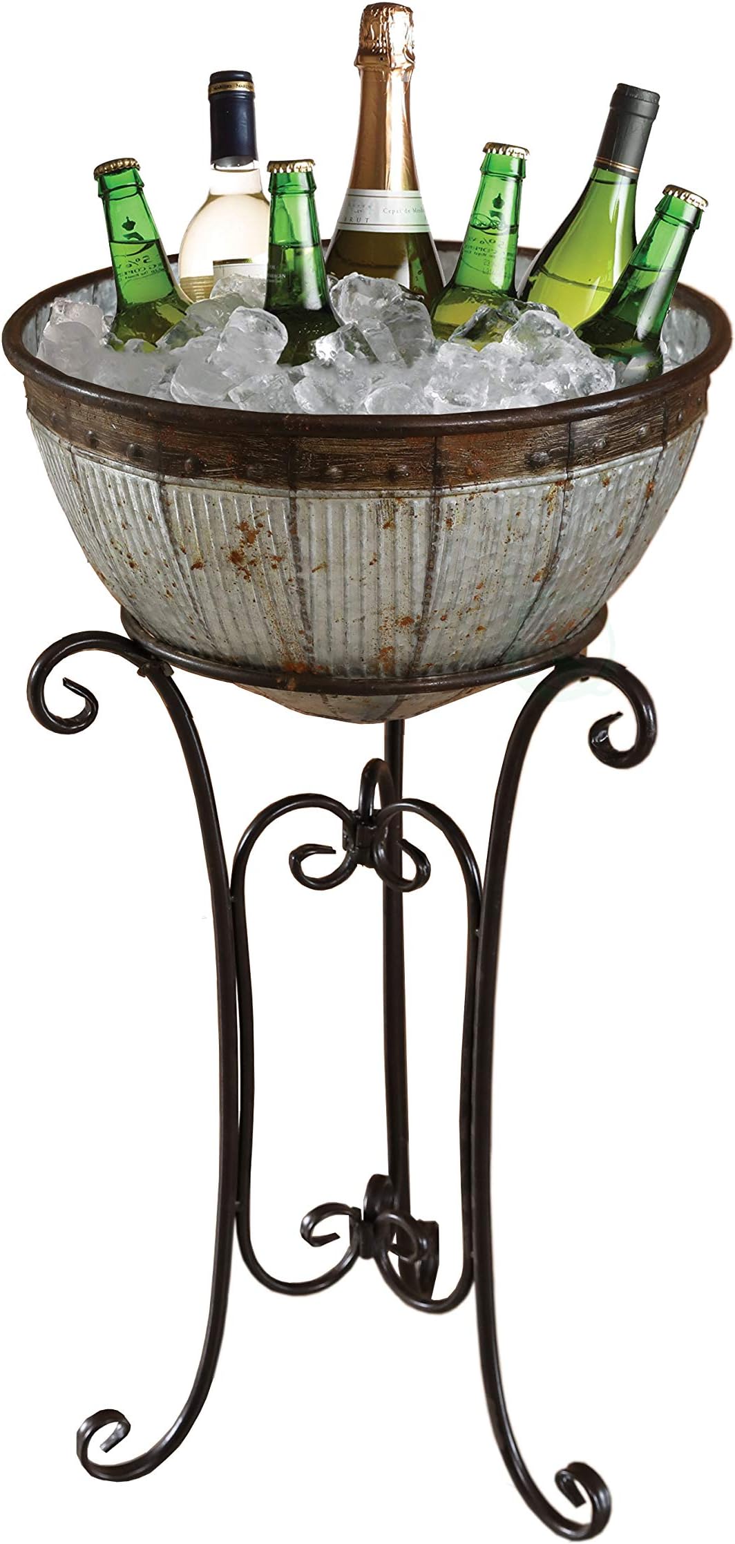 Galvanized Metal Standing Beverage Cooler Tub with Liner