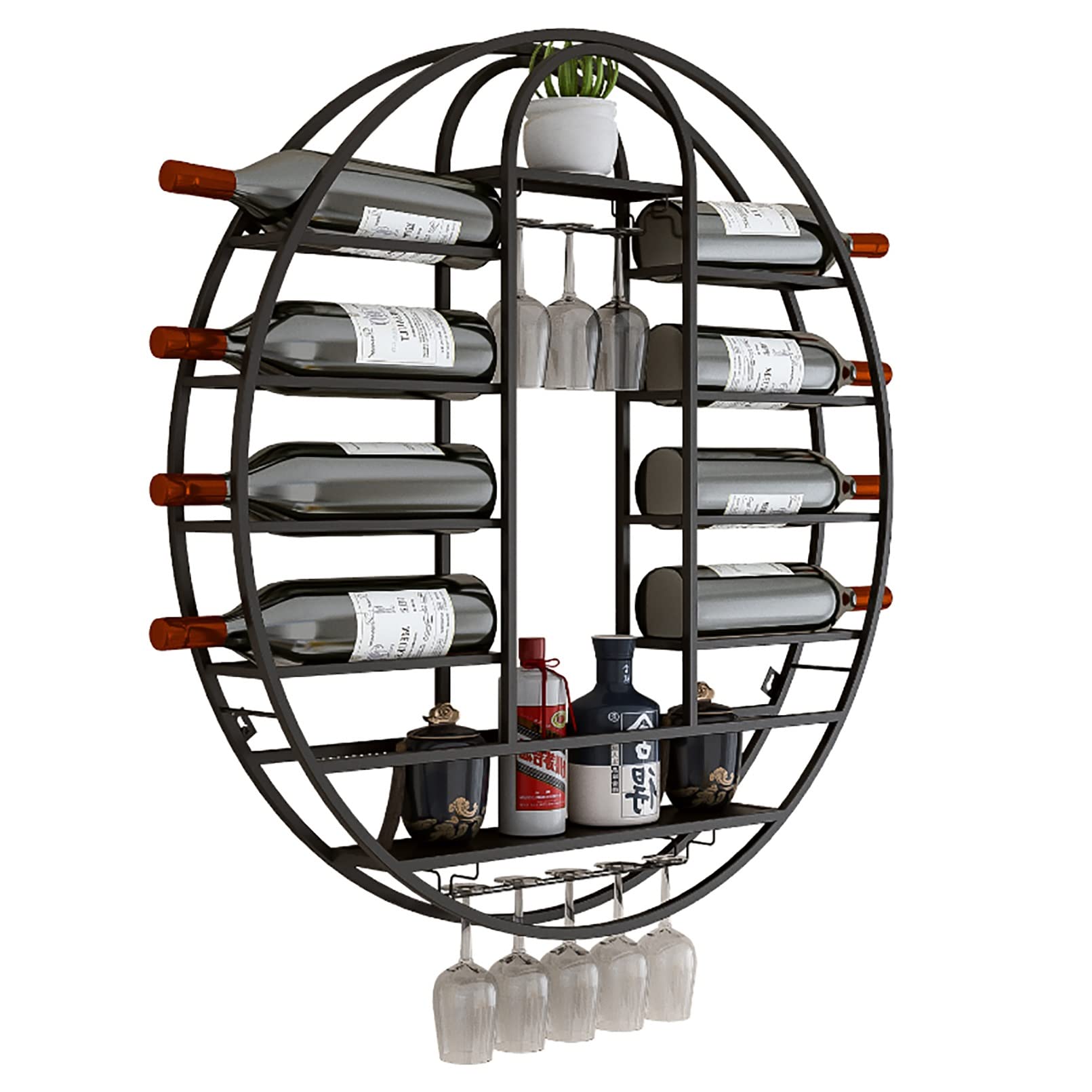 Casier à vin pour bouteilles support gobelets suspendu simple
