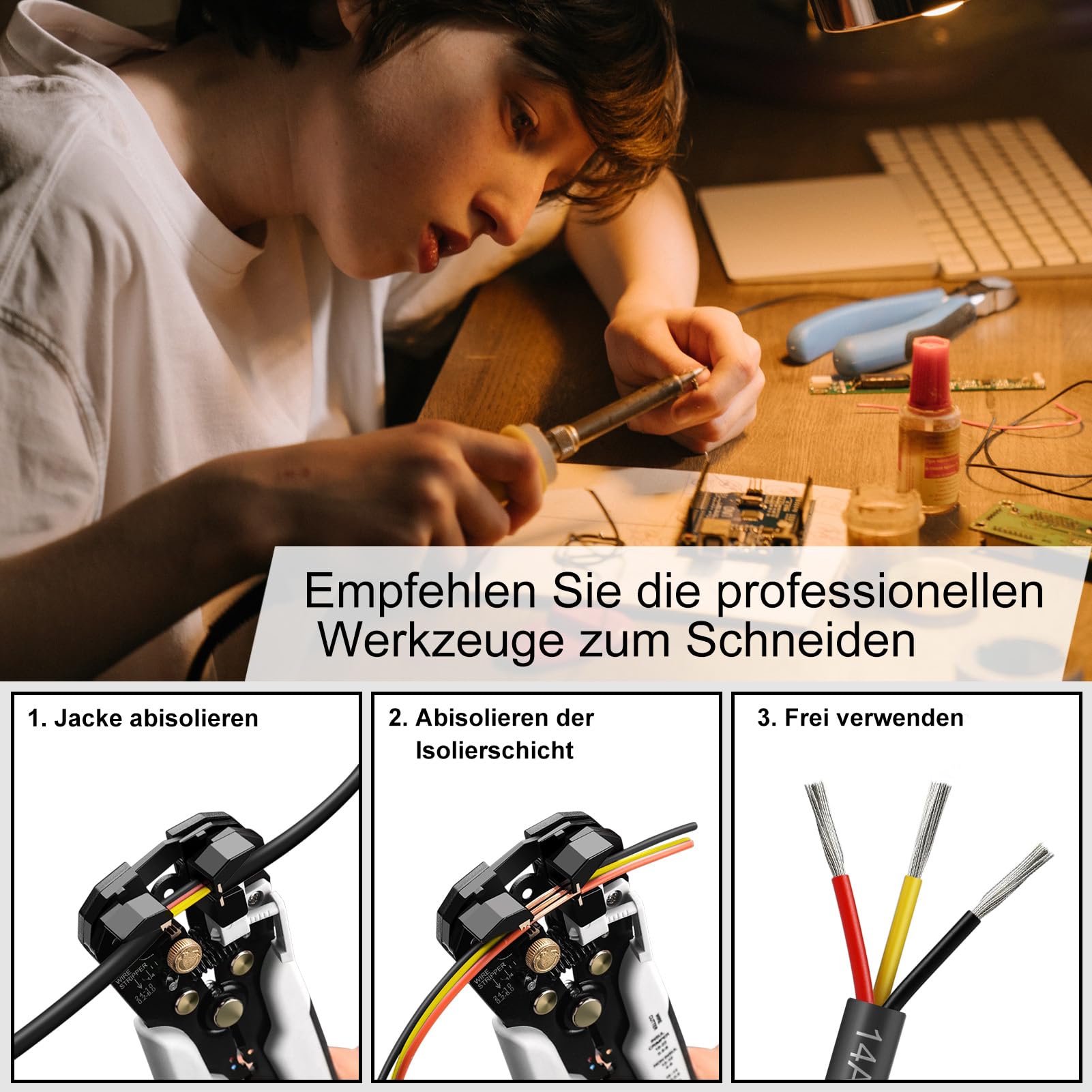 Cable eléctrico de 14 AWG 3 x 2,0 mm², 10 m, cable de 3 hilos, cable de cobre estañado, cable de cobre estañado, cable de alimentación flexible y suave, resistente a altas temperaturas, 10 m