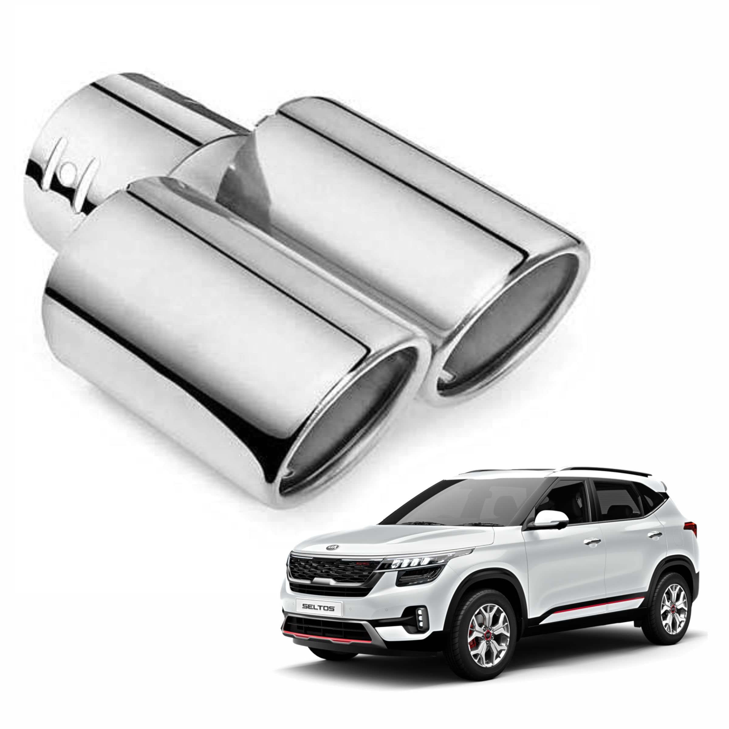 asryd dual silencer exhaust tip pipe rustproof stainless steel muffler tail end outlet 1pcs for kia seltos