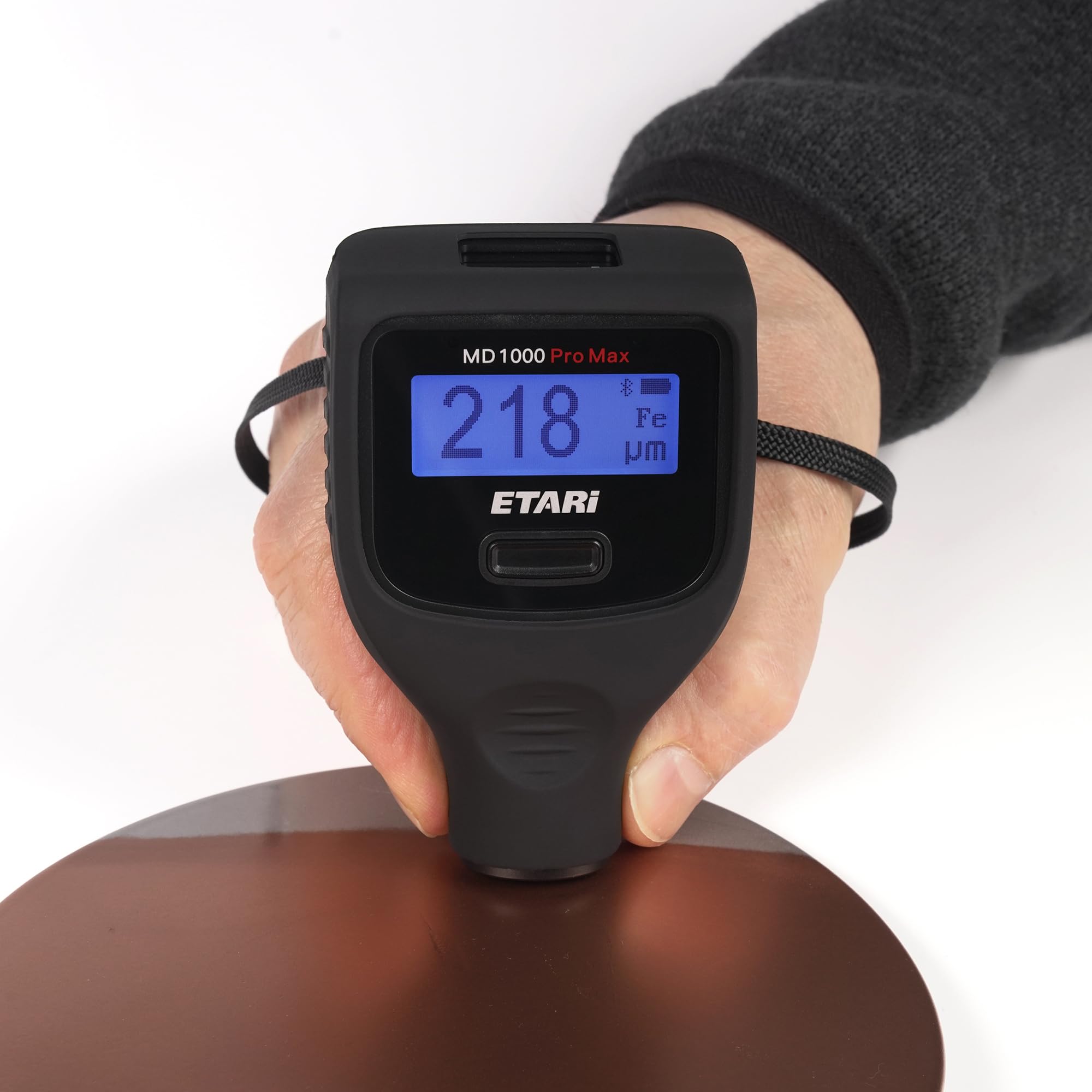 ETARI® MD 1000 Pro Max (Ferr & Non-Ferr), Profi Lack Schichtdickenmessgerät zur Lackdickenmessung am Auto bis zu 6000 μm, +3-farbige Displaybeleuchtung,+2 Displays (LCD und OLED) + kostenfreie App